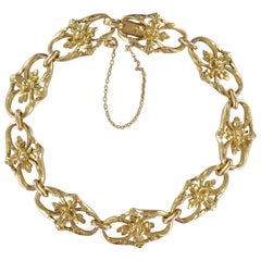 1900s French Belle Époque 18 Karat Yellow Gold Link Bracelet