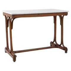 1900s French Bentwood and Marble Bistro Table