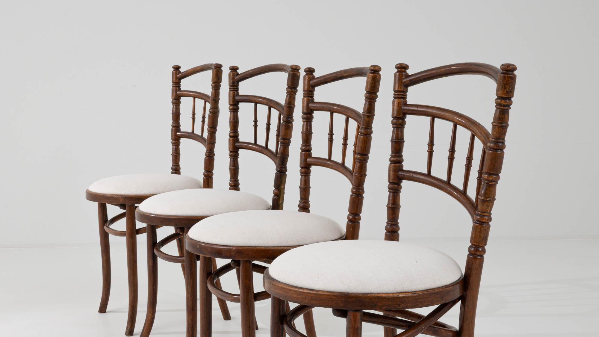 1900s French Bentwood Bistro Chairs, Set of Four 6