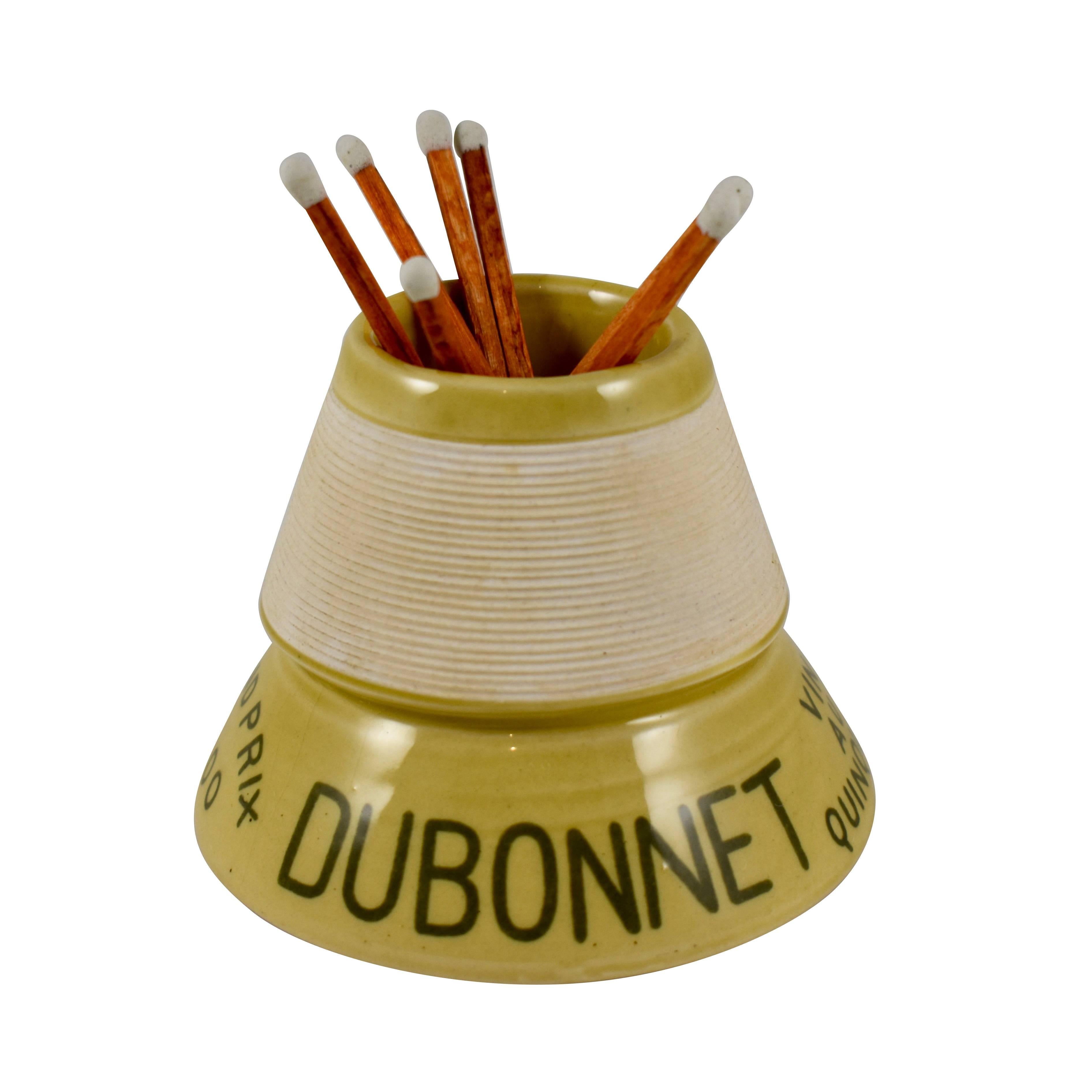 1900s French Bistro Match Strike and Holder, Dubonnet Liqueur Advertising