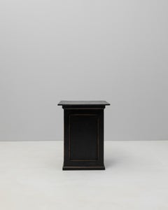 1900s French Black Patinated Wood Pedestal