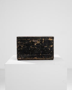 1900s French Black Wooden Box with Affiche
