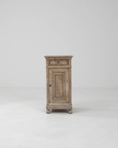 1900s French Bleached Oak Bedside Table