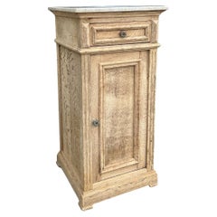 1900s French Bleached Oak Bedside Table