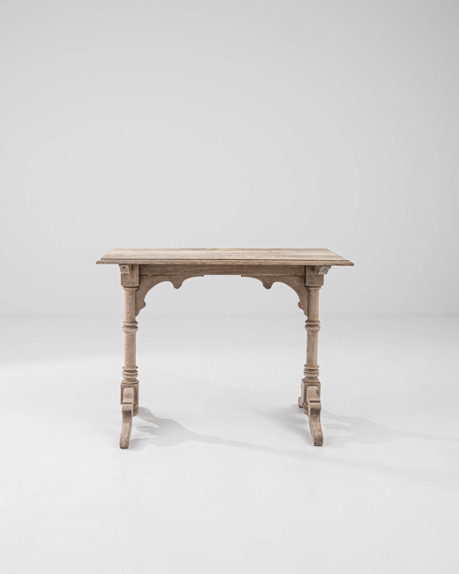 French Provincial 1900s French Bleached Oak Bistro Table