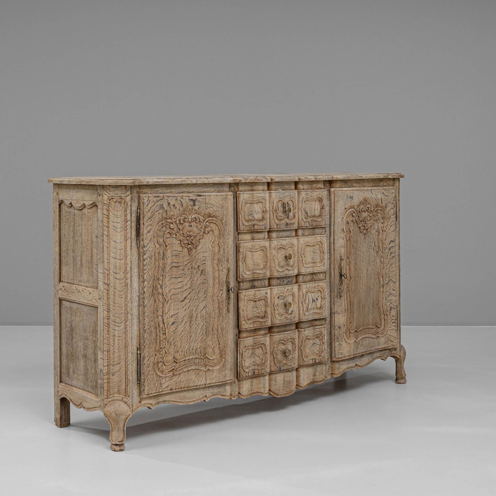 20th Century 1900s French Bleached Oak Buffet