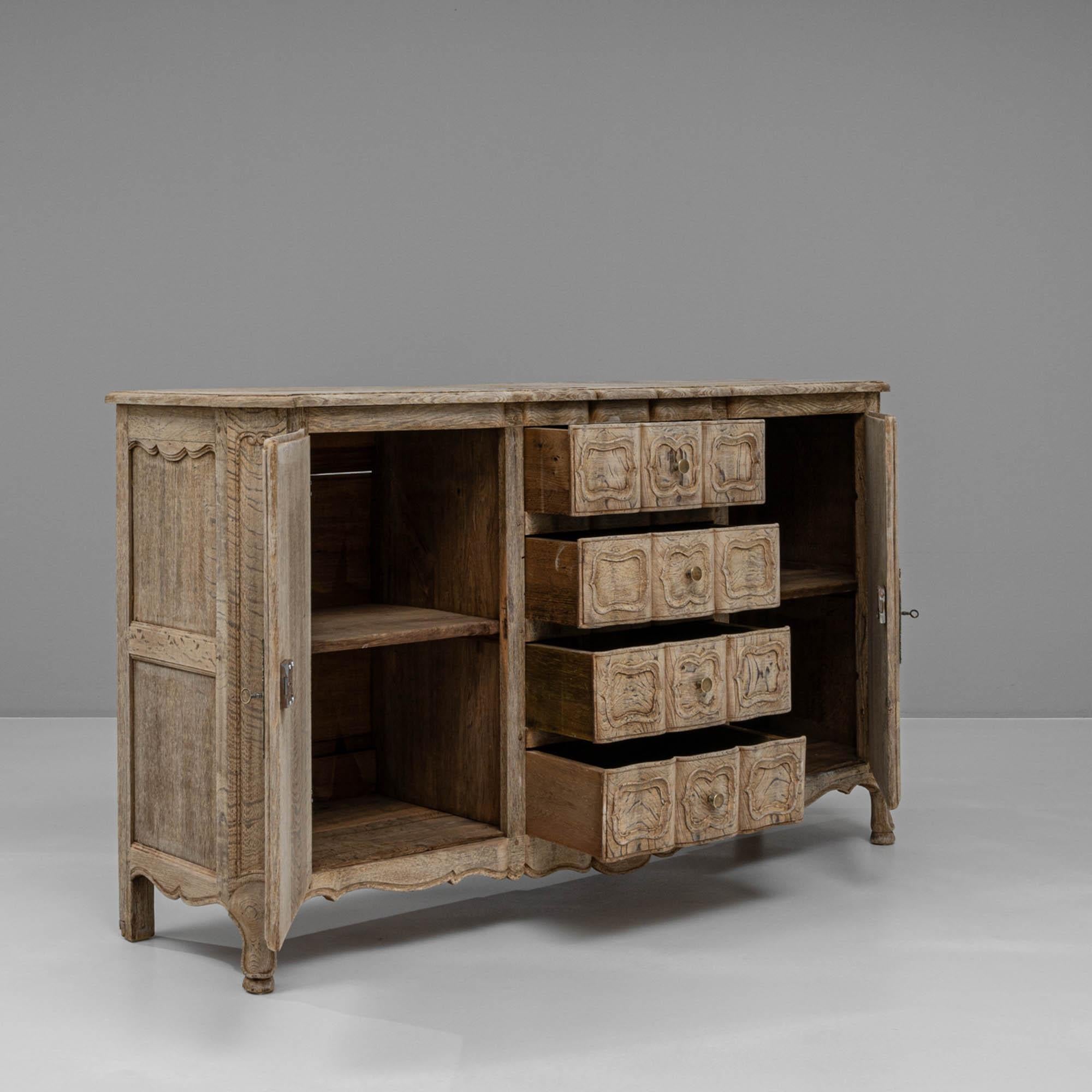 1900s French Bleached Oak Buffet 1