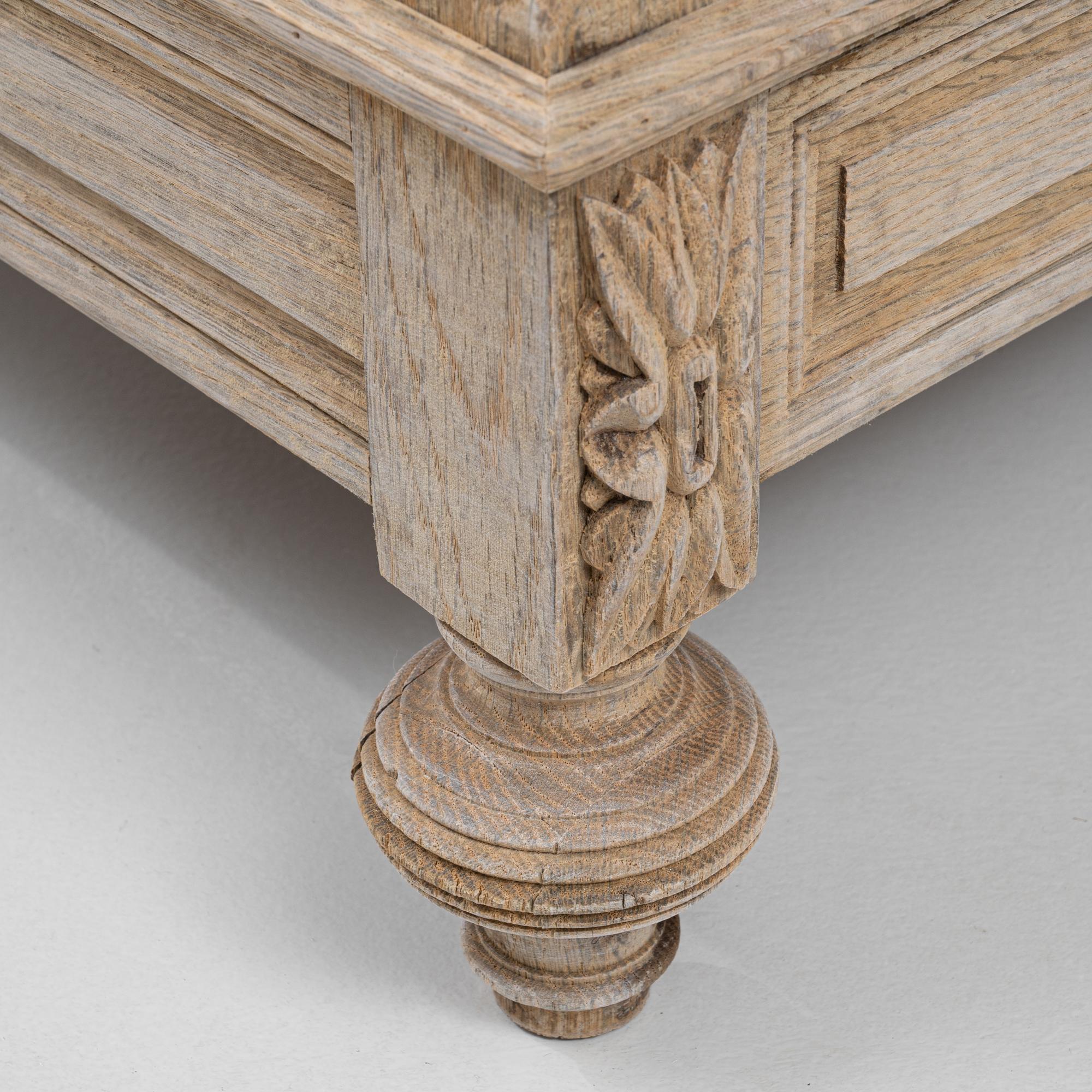 1900s French Bleached Oak Buffet With Marble Top 8