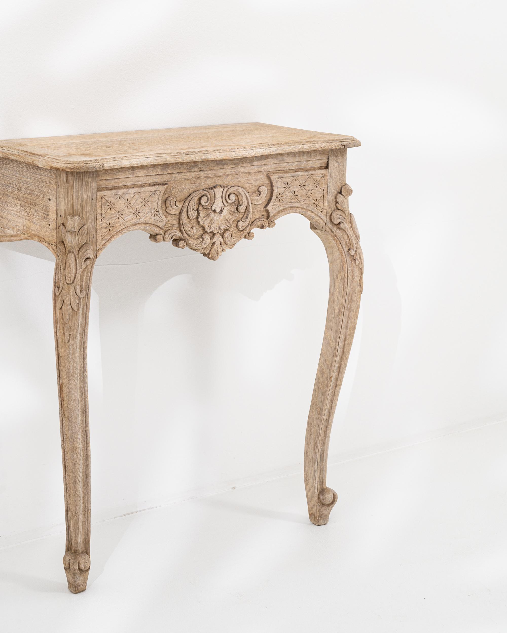 Early 20th Century 1900s French Bleached Oak Console Table