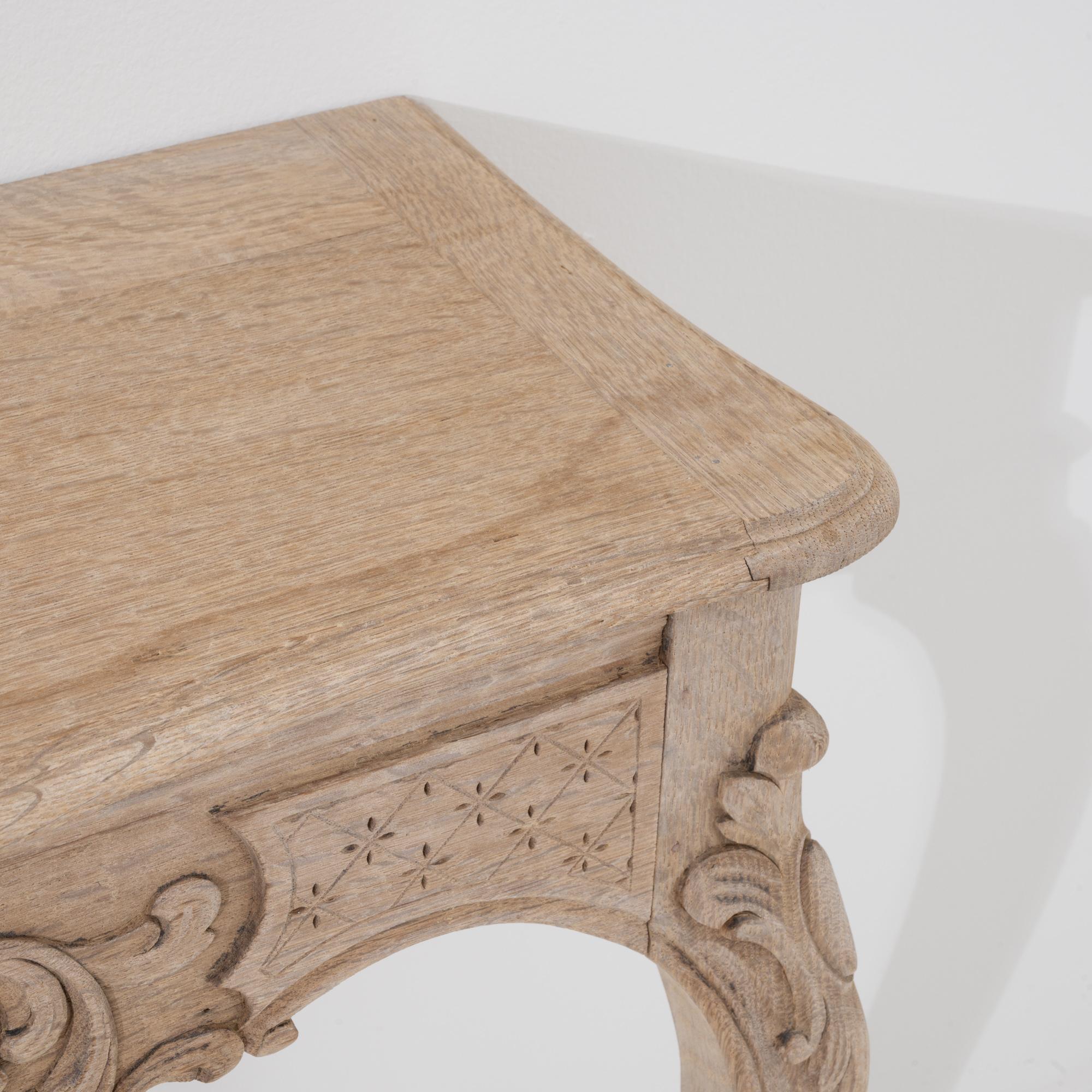 1900s French Bleached Oak Console Table 2