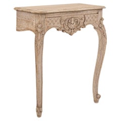Antique 1900s French Bleached Oak Console Table