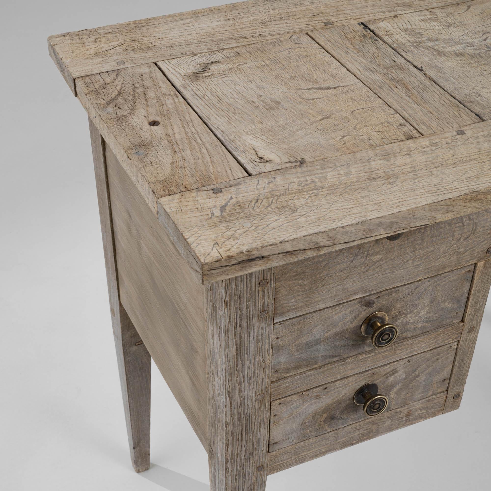 1900s French Bleached Oak Desk 3