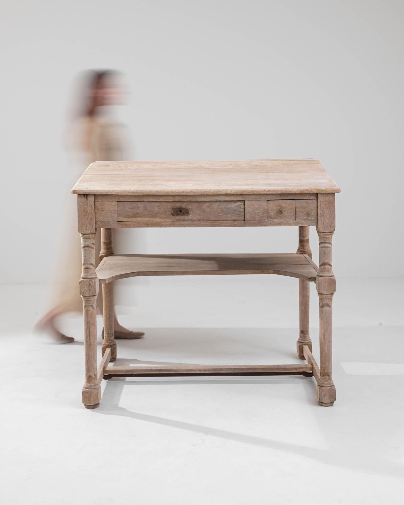 French Provincial 1900s French Bleached Oak Desk