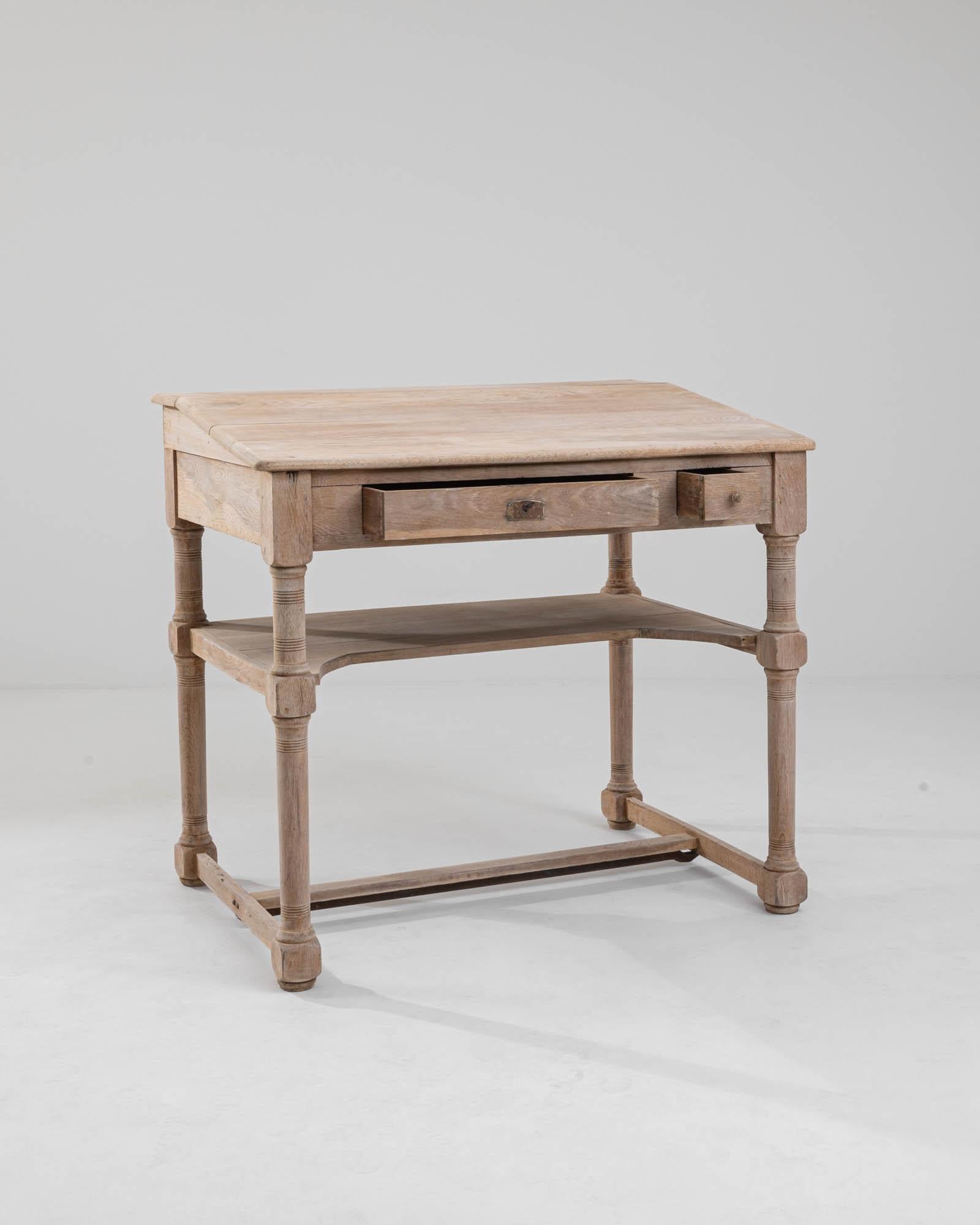 Early 20th Century 1900s French Bleached Oak Desk