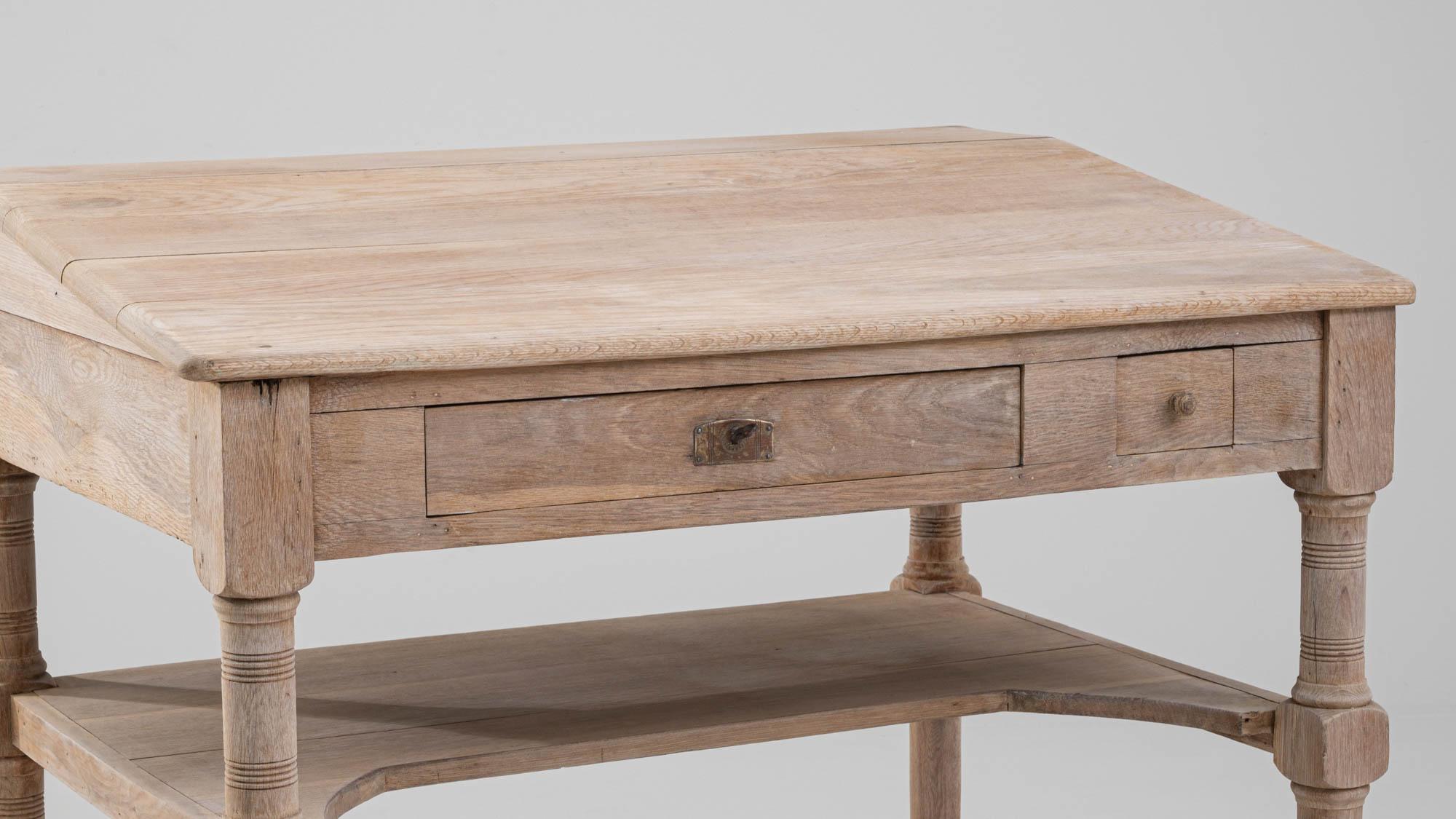 1900s French Bleached Oak Desk 3