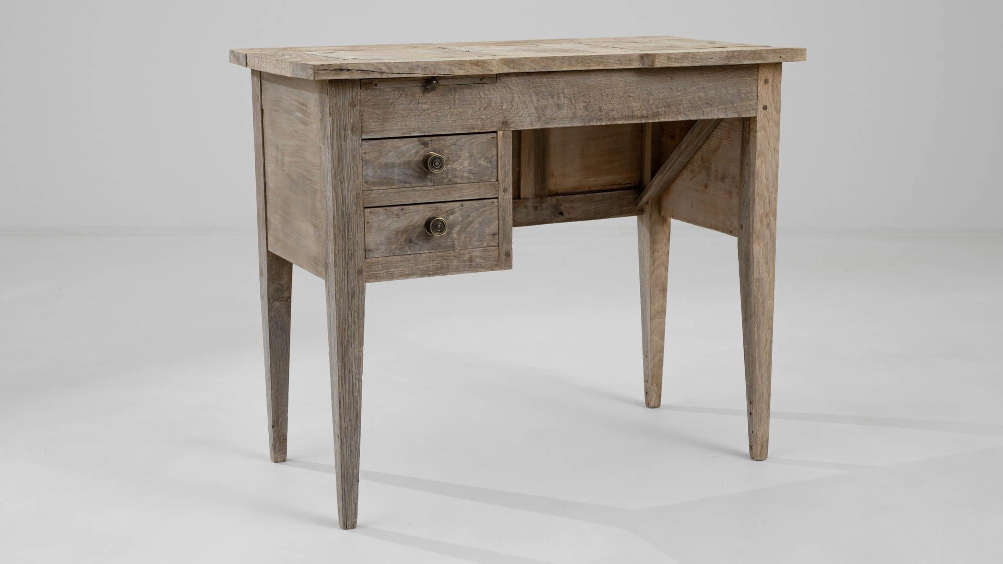 1900s French Bleached Oak Desk 2