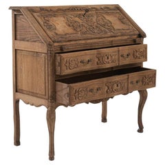 1900s French Bleached Oak Desk 