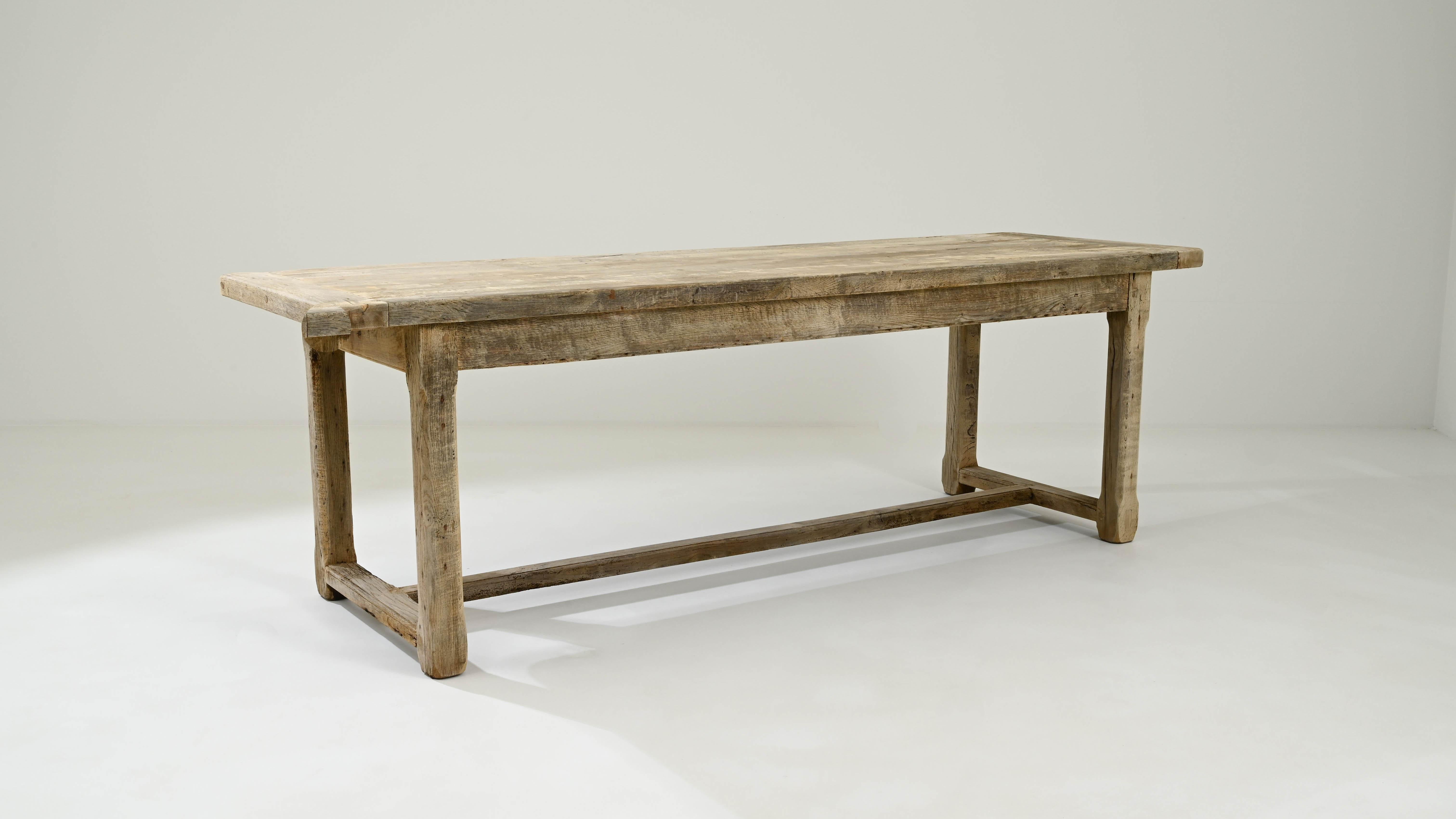 1900s French Bleached Oak Dining Table  2