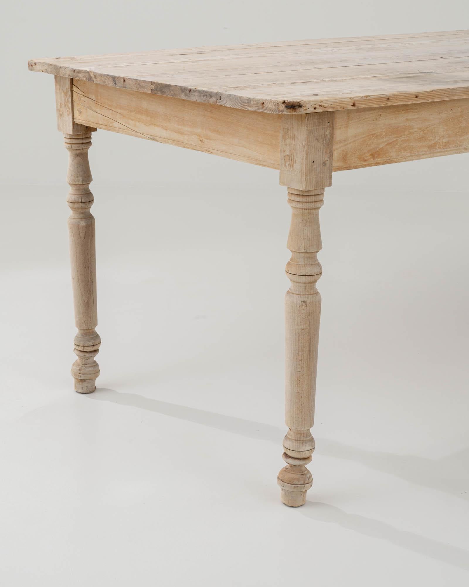 1900s French Bleached Oak Dining Table 3