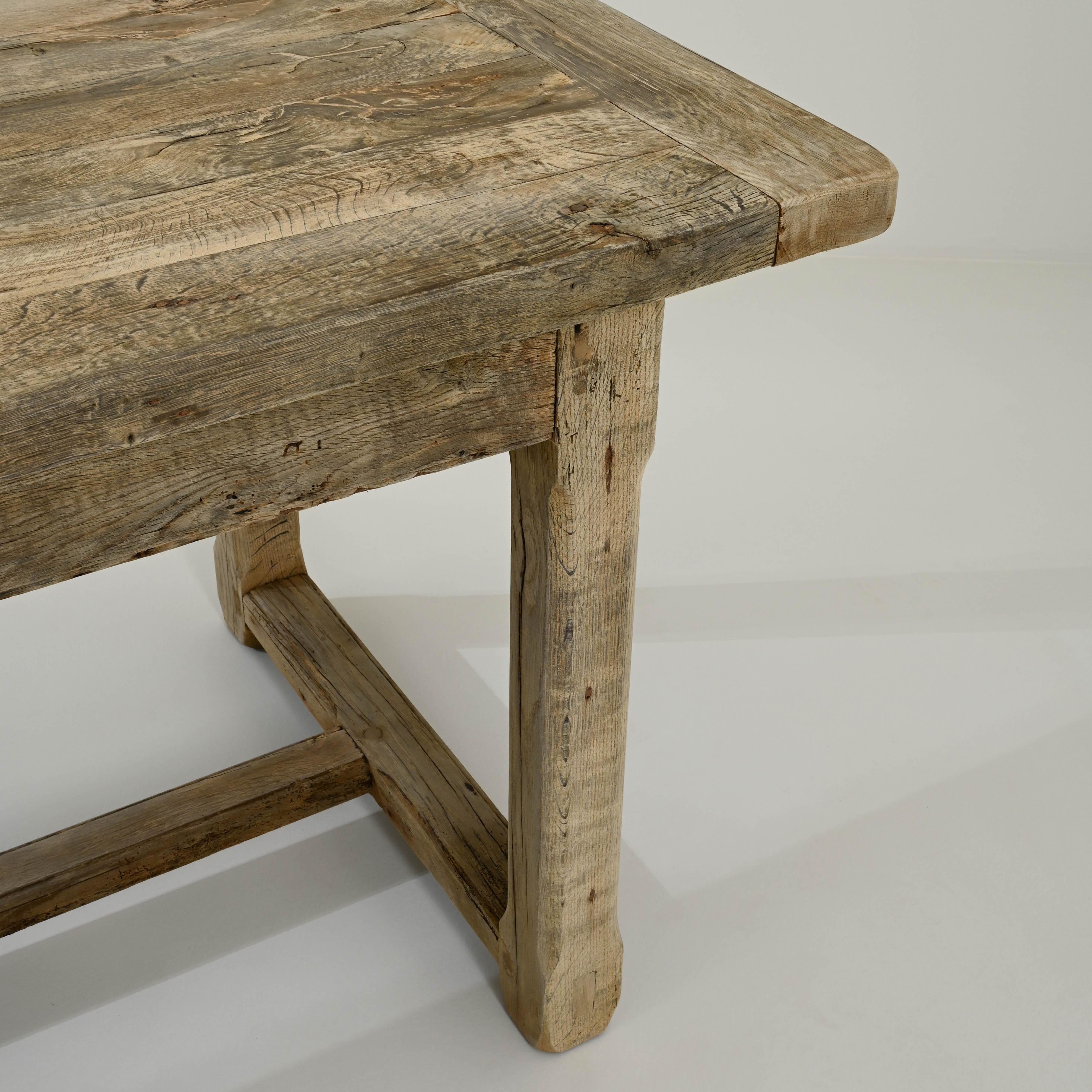 1900s French Bleached Oak Dining Table  3