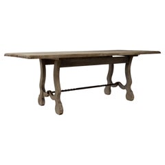 1900s French Bleached Oak Dining Table