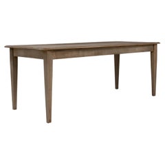 1900s French Bleached Oak Dining Table