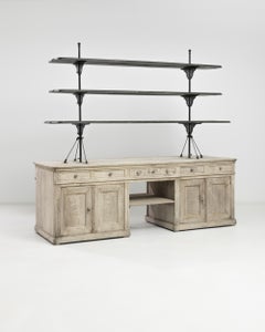 1900s French Bleached Oak Display Cabinet