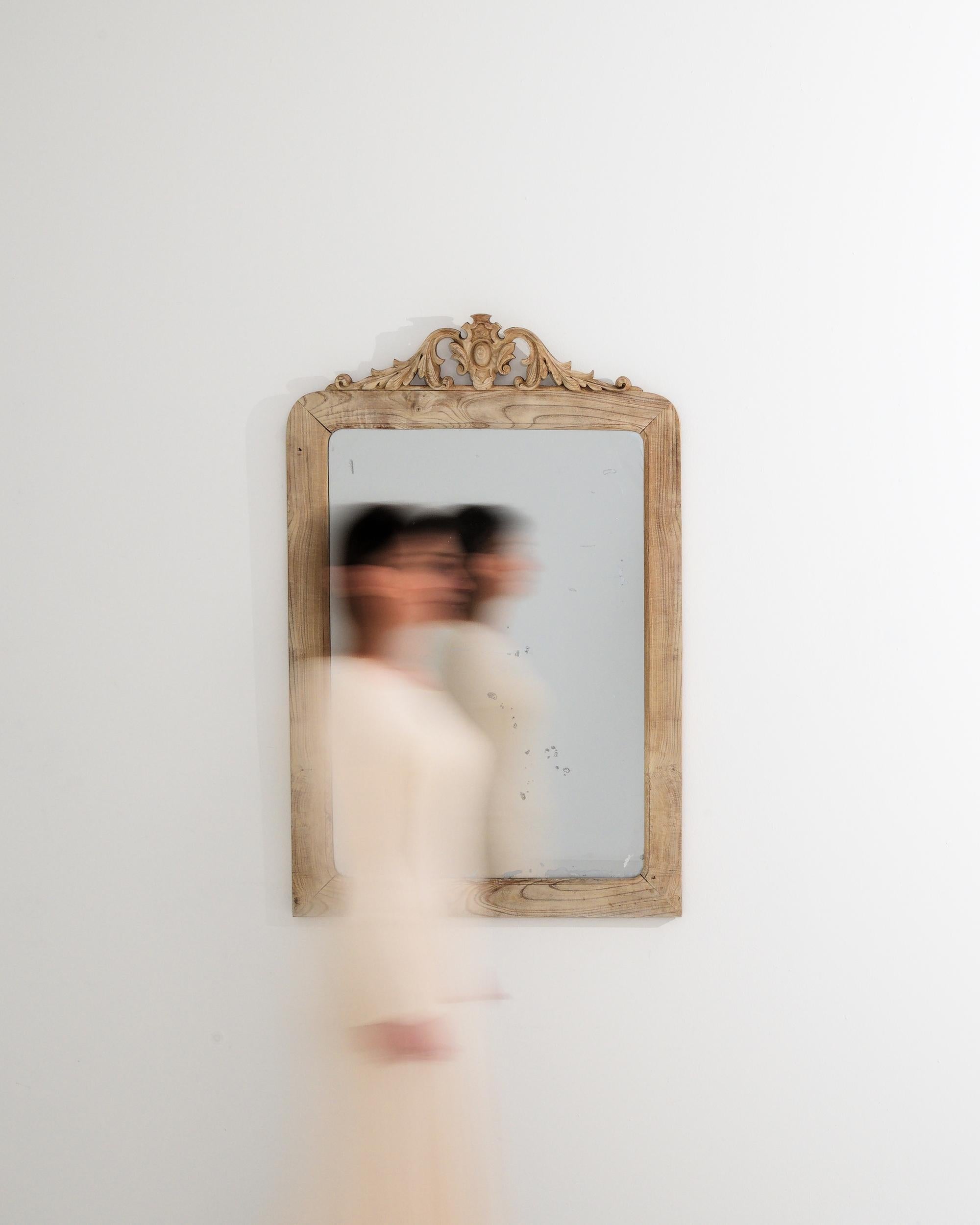 Early 20th Century 1900s French Bleached Oak Mirror