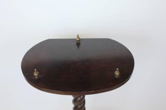 1900s French Brass and Wood Accent Table