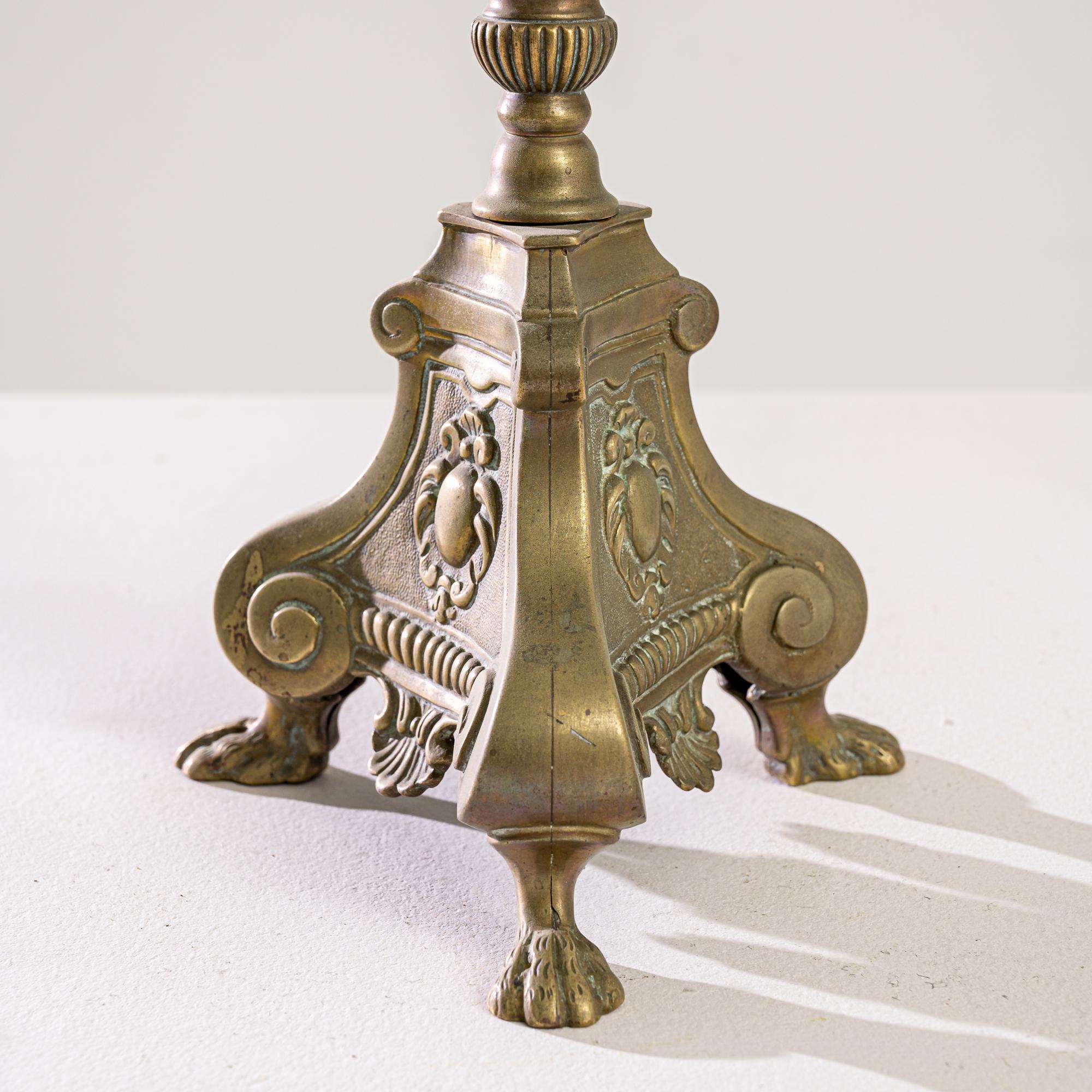 1900s French Brass Candlestick For Sale 1