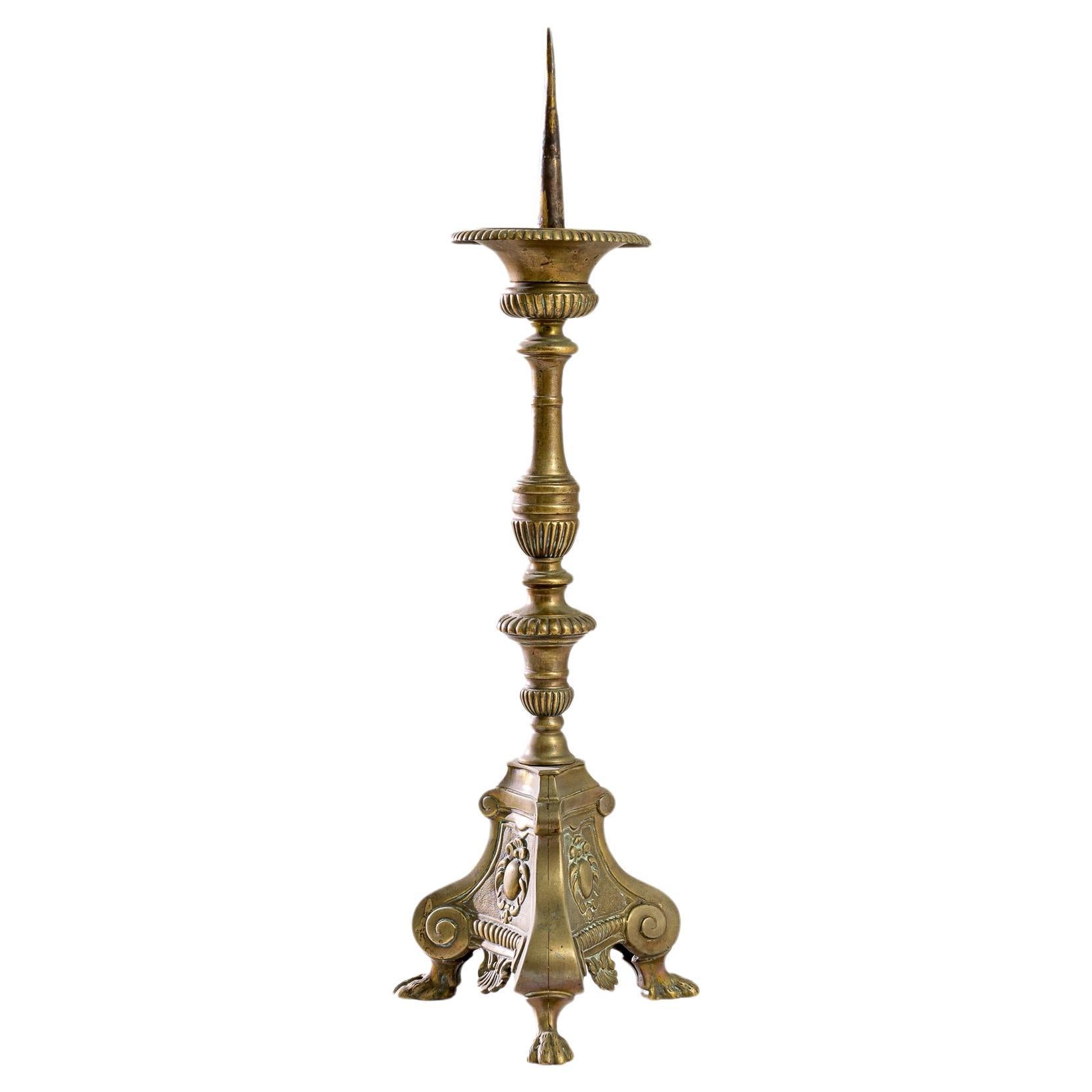 1900s French Brass Candlestick