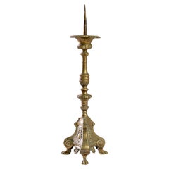 1900s French Brass Candlestick