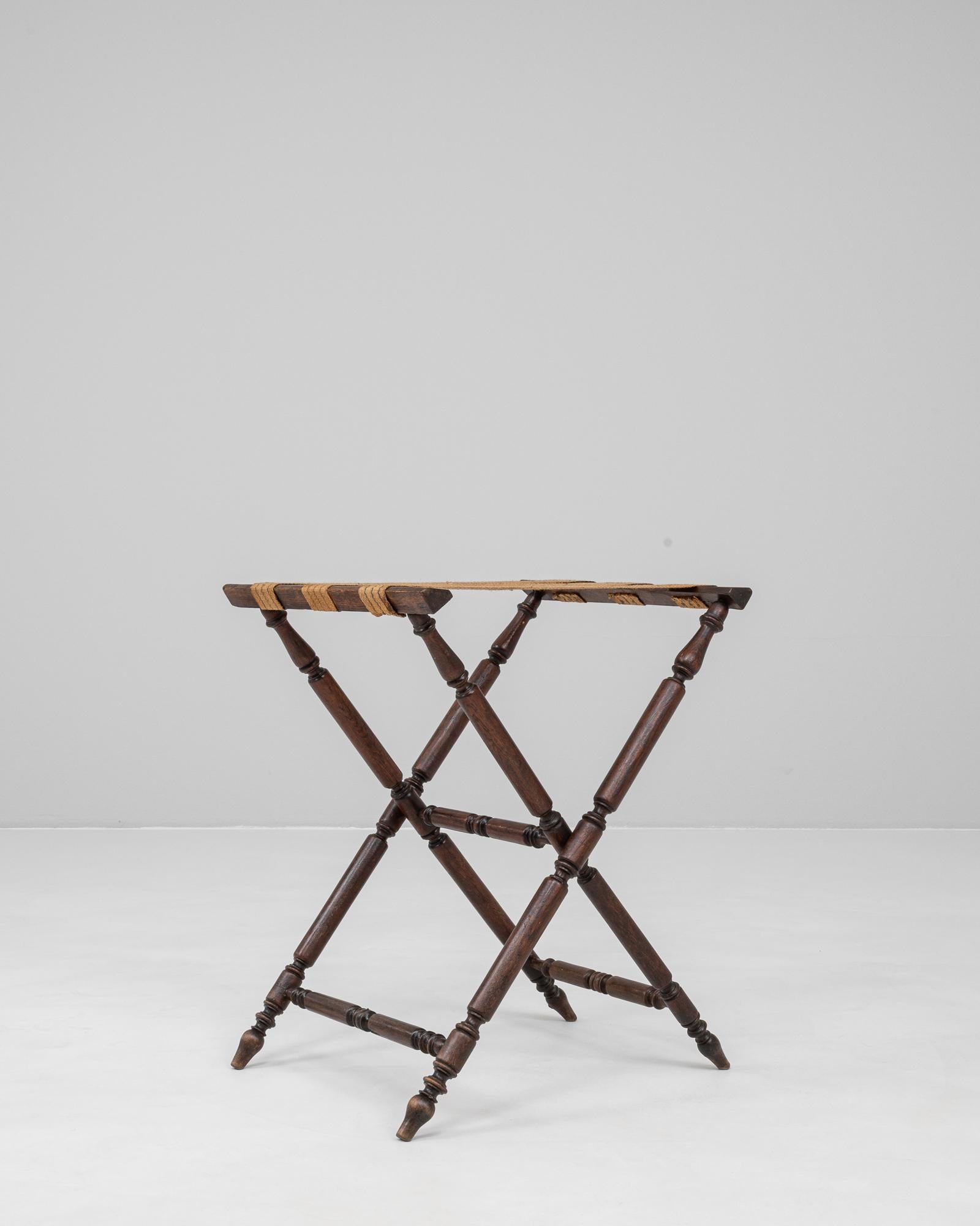 1900er Französisch Butler Tablett Stand (Holz) im Angebot