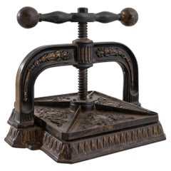 1900s French Cast Iron Book Press