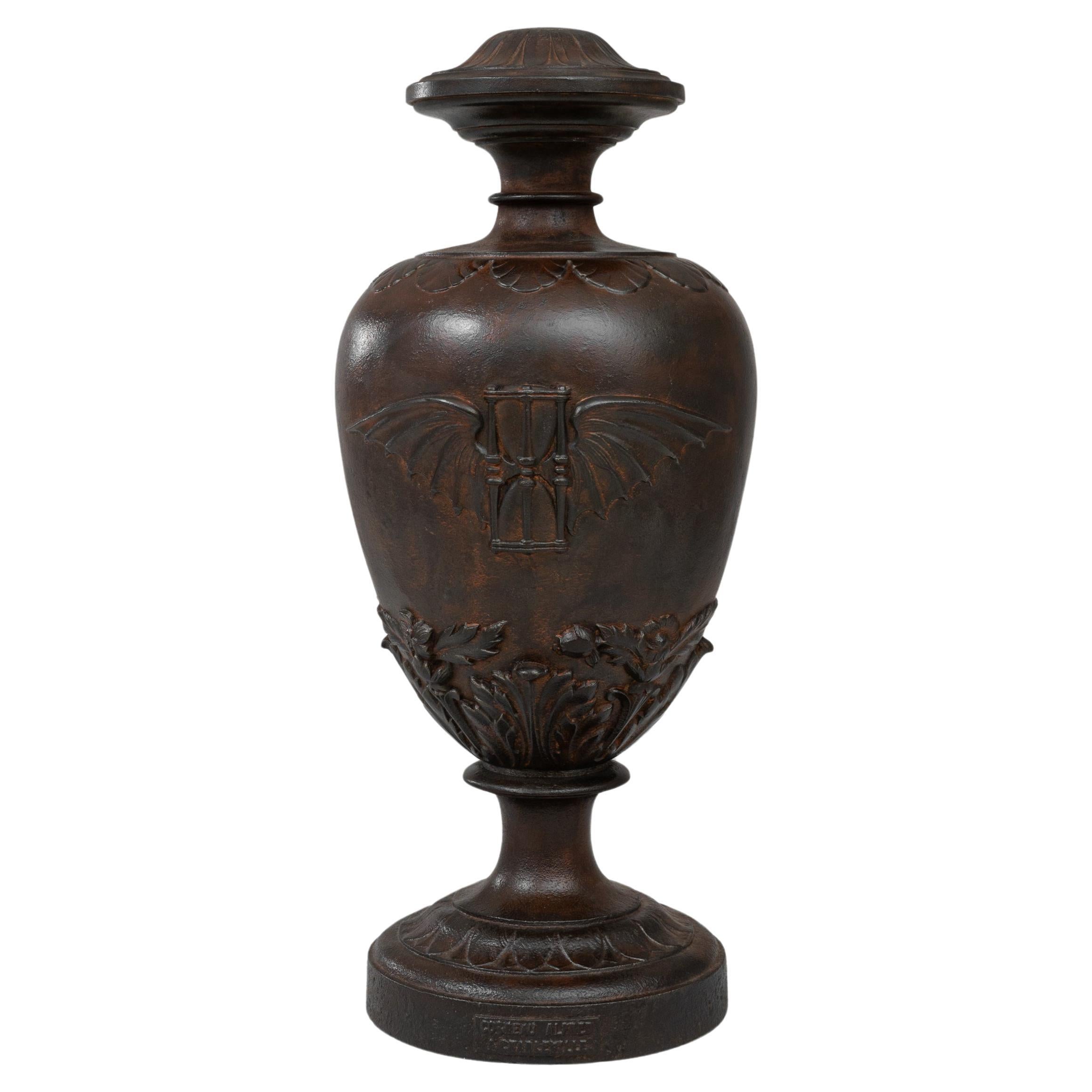 1900s French Cast Iron Urn For Sale