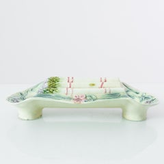Plat à asperges en céramique française des années 1900