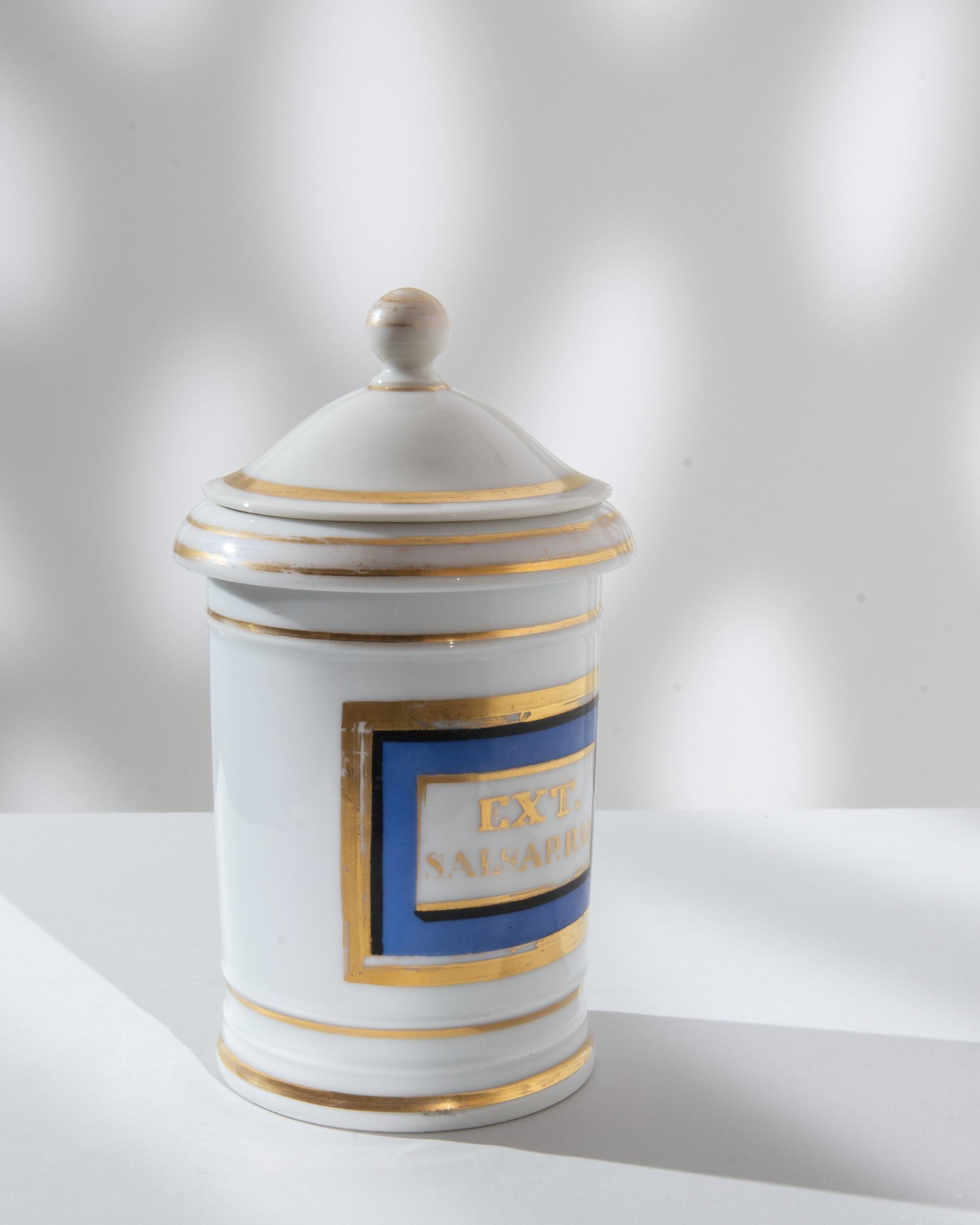 1900s French Ceramic Jar with Lid For Sale 2