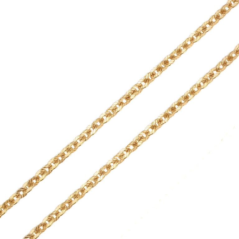1900s French Chiseled 18 Karat Rose Gold Chain Necklace For Sale At 1stdibs