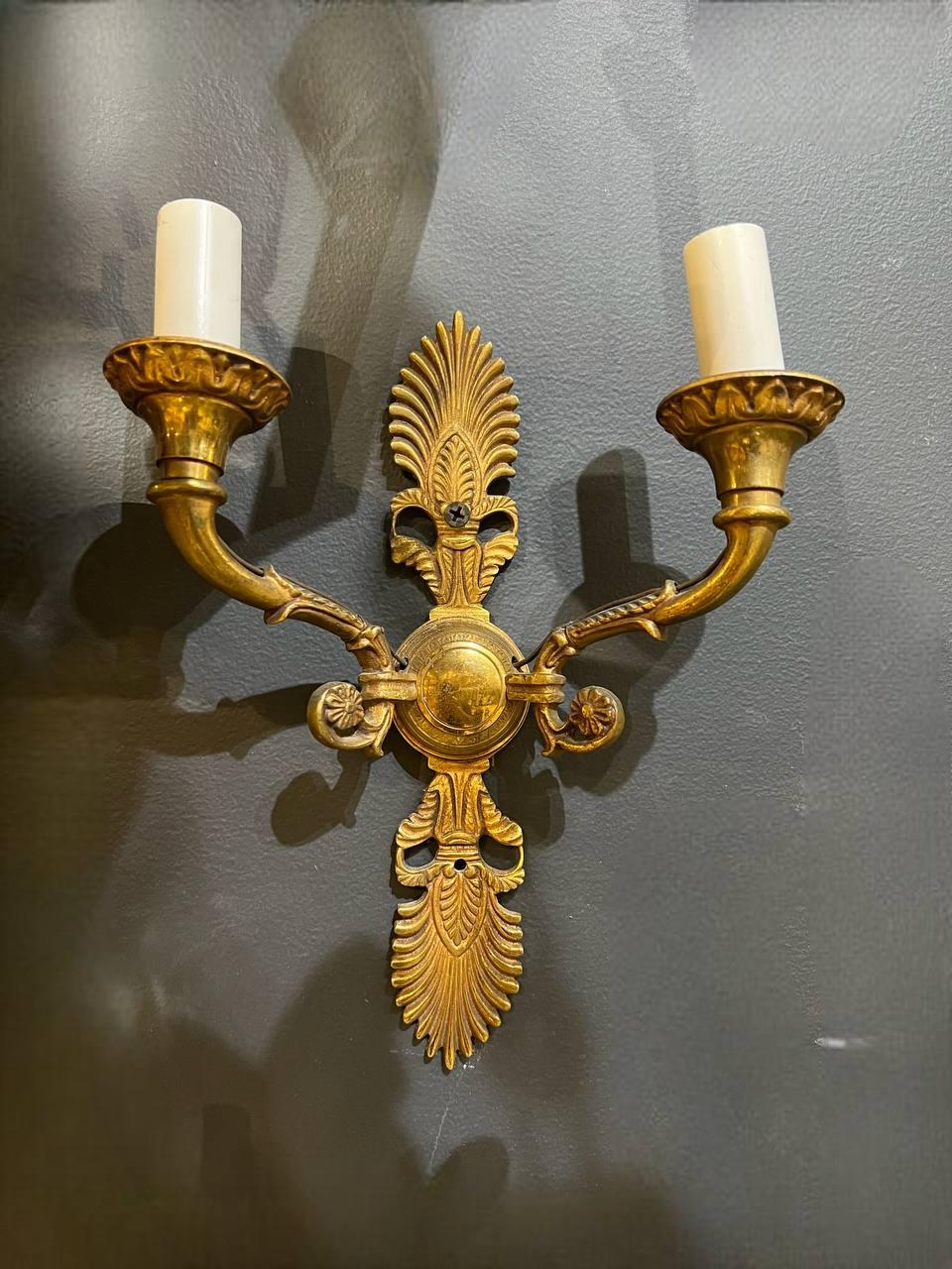 1900's French Empire Style Small Sconces In Good Condition For Sale In New York, NY