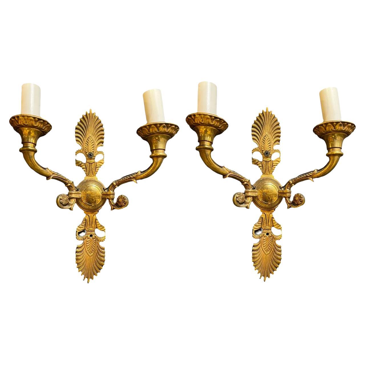 1900's French Empire Style Small Sconces For Sale
