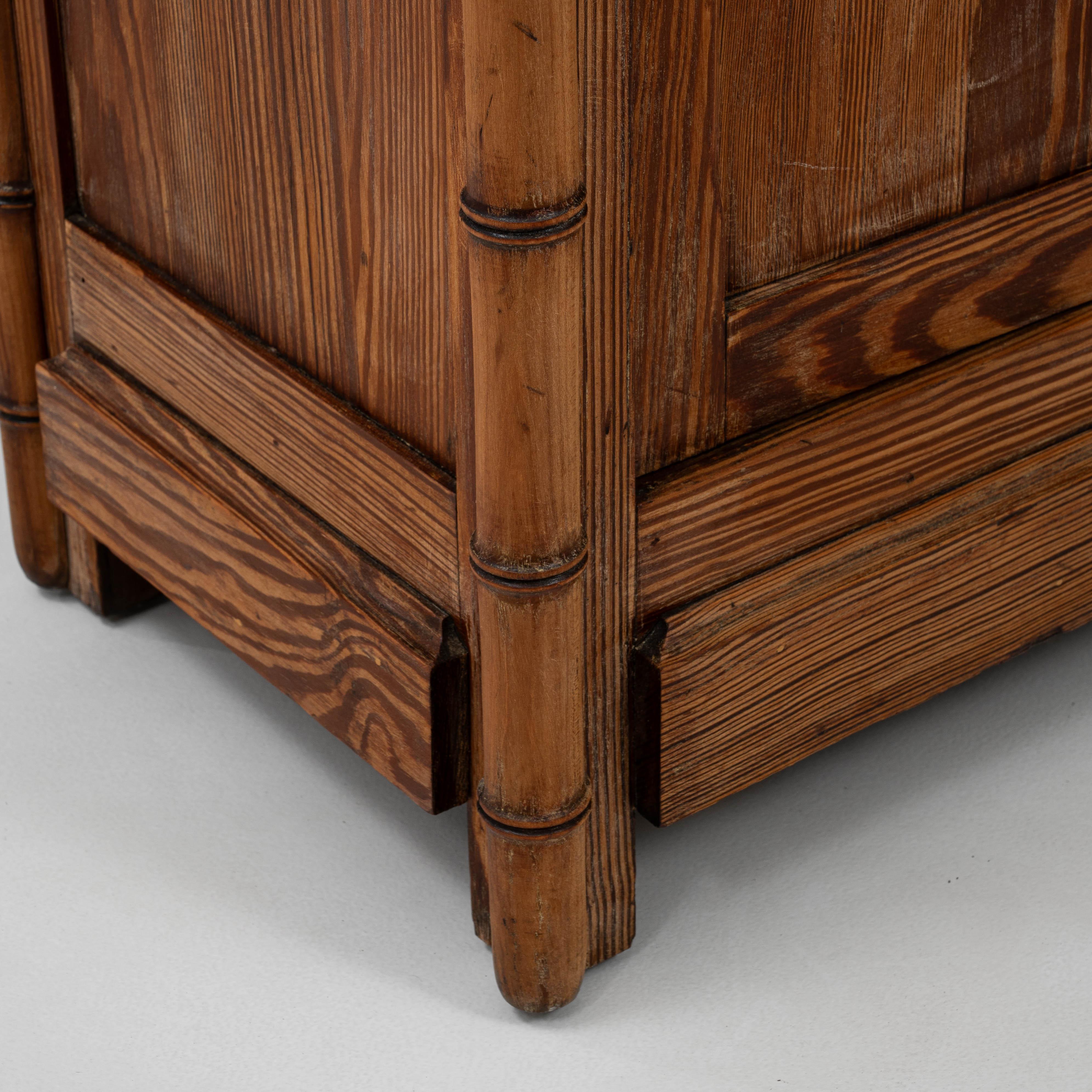 1900s French Faux Bamboo Bedside Table With Marble Top For Sale 11