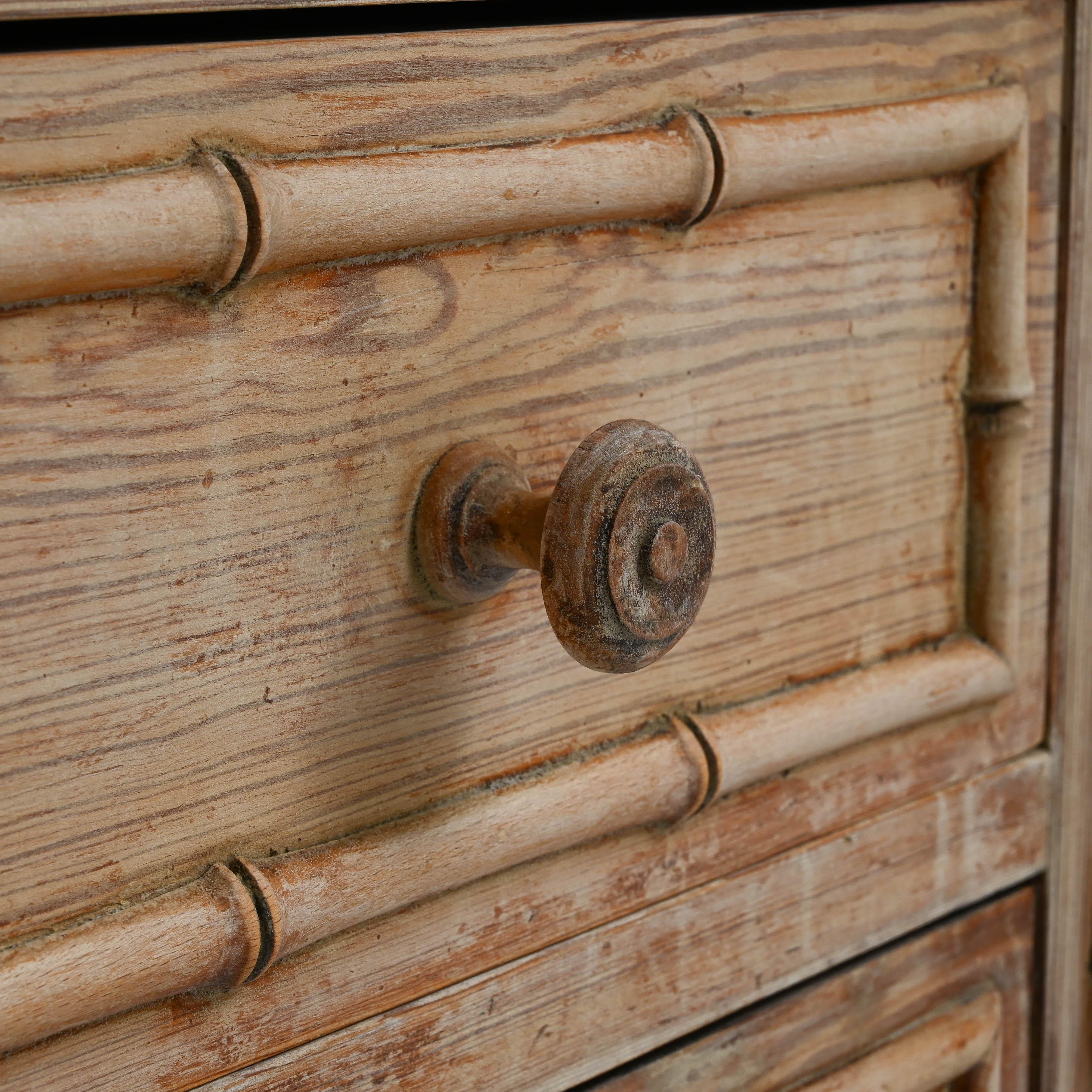 1900s French Faux Bamboo Chest of Drawers 6