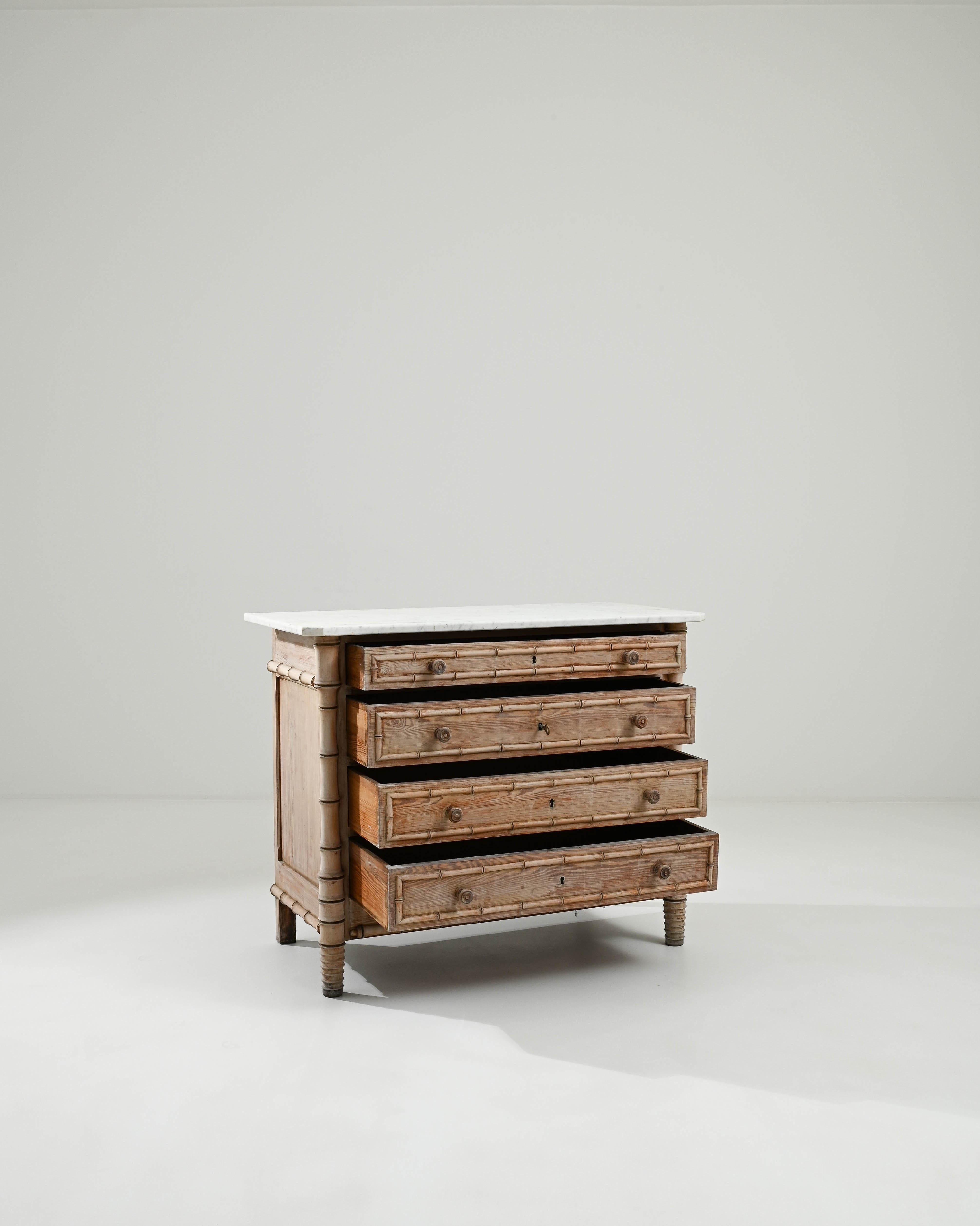 Early 20th Century 1900s French Faux Bamboo Chest of Drawers