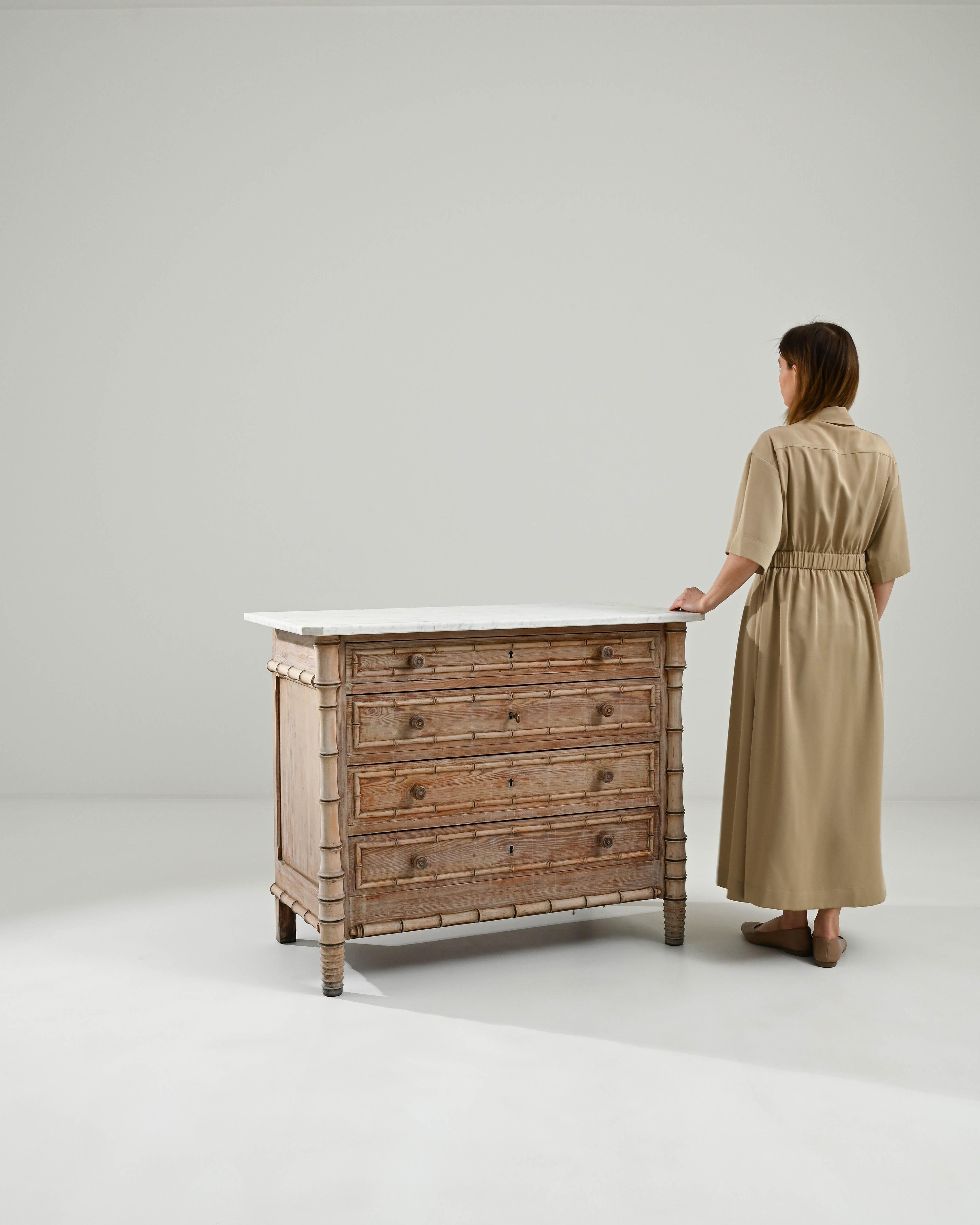 1900s French Faux Bamboo Chest of Drawers 1