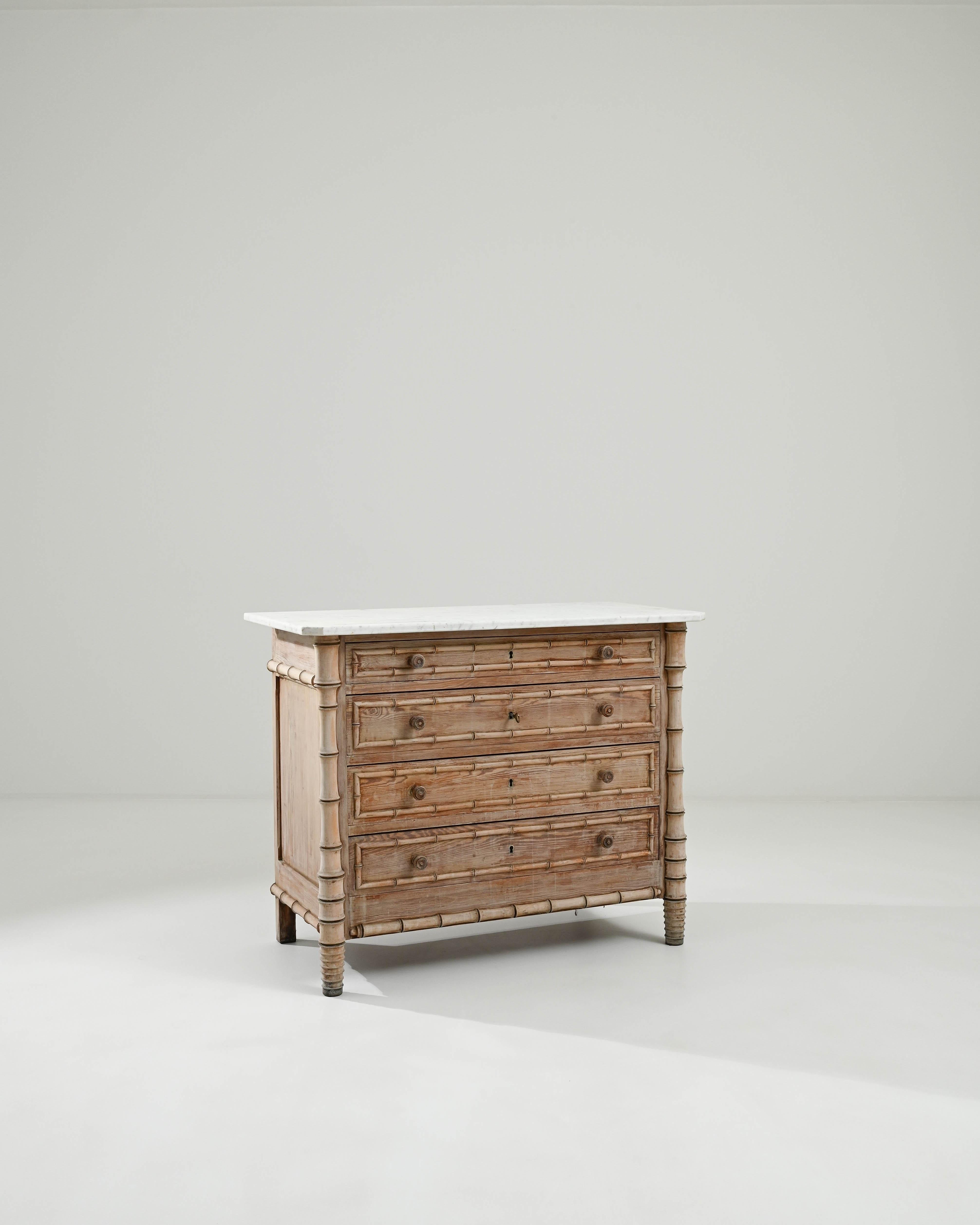 1900s French Faux Bamboo Chest of Drawers 2