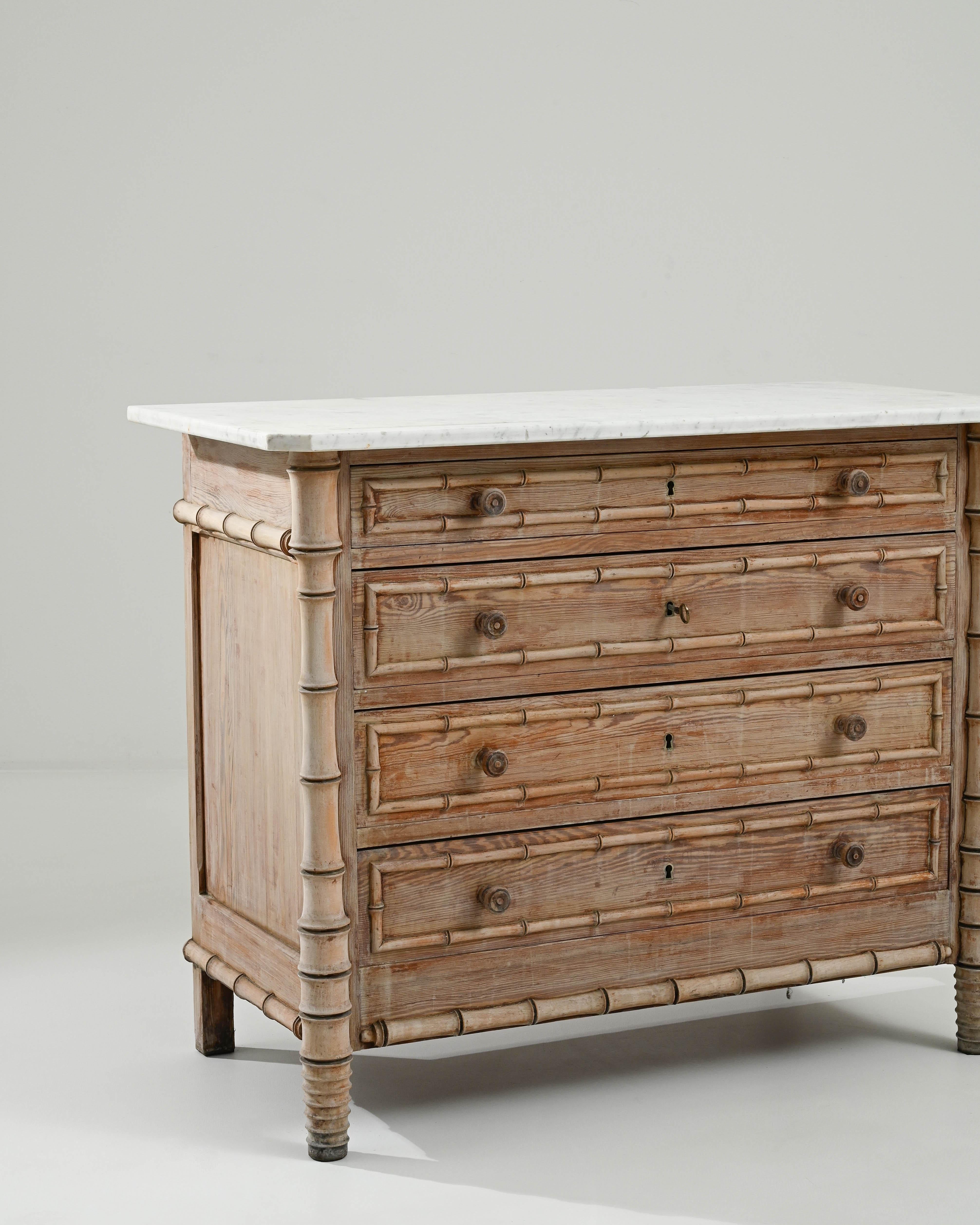 1900s French Faux Bamboo Chest of Drawers 3