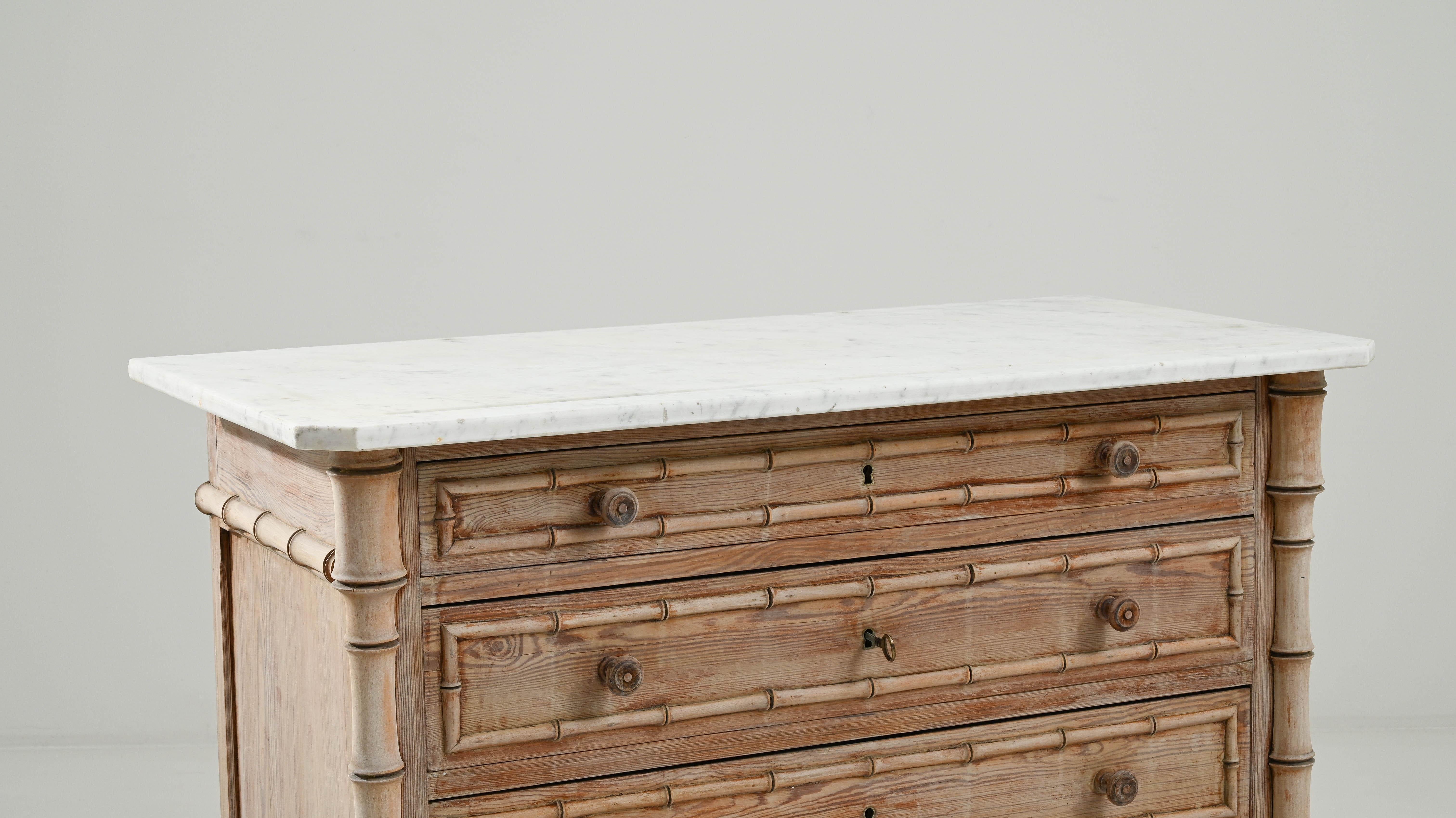 1900s French Faux Bamboo Chest of Drawers 4