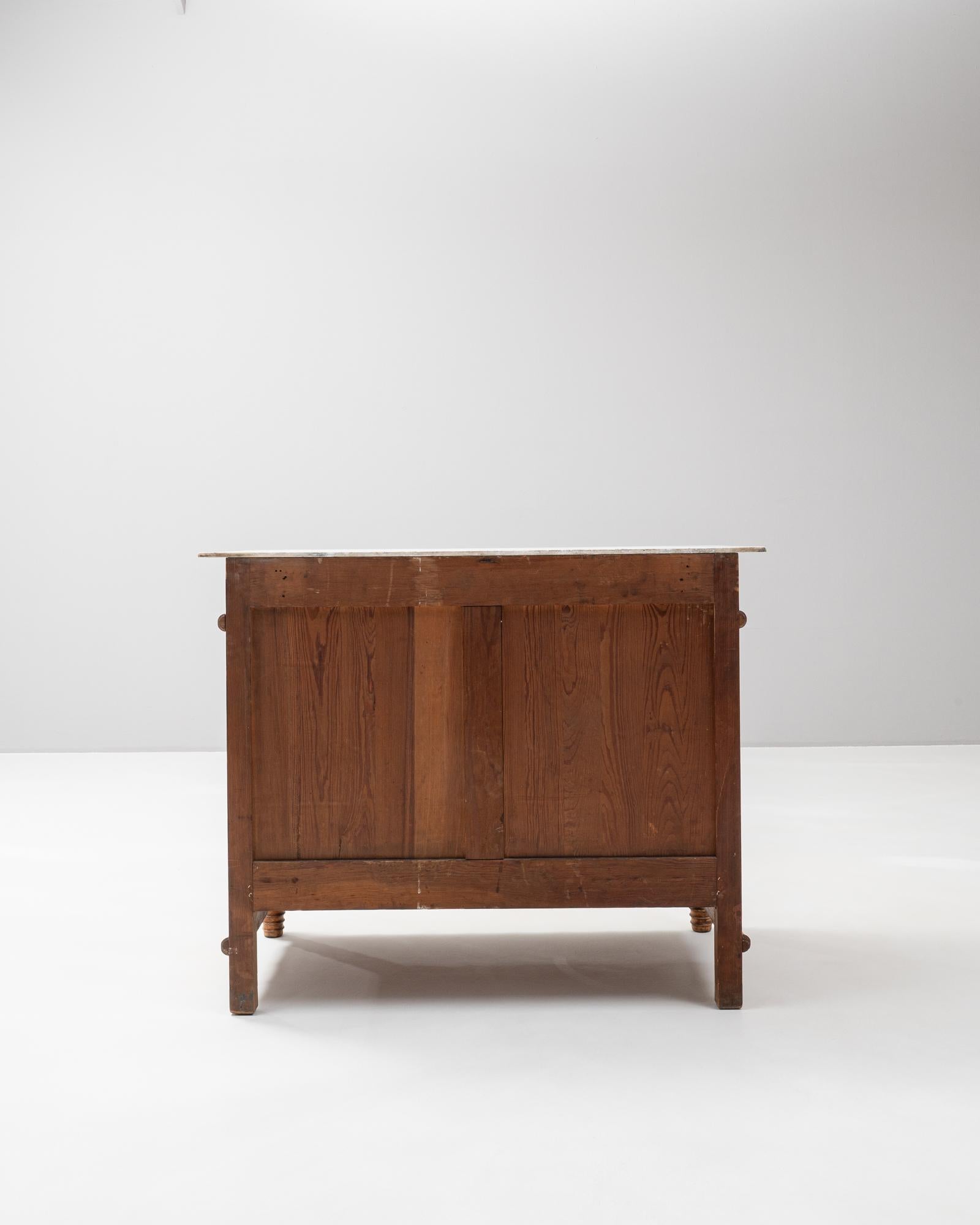 1900s French Faux Bamboo Chest Of Drawers With Marble Top 8