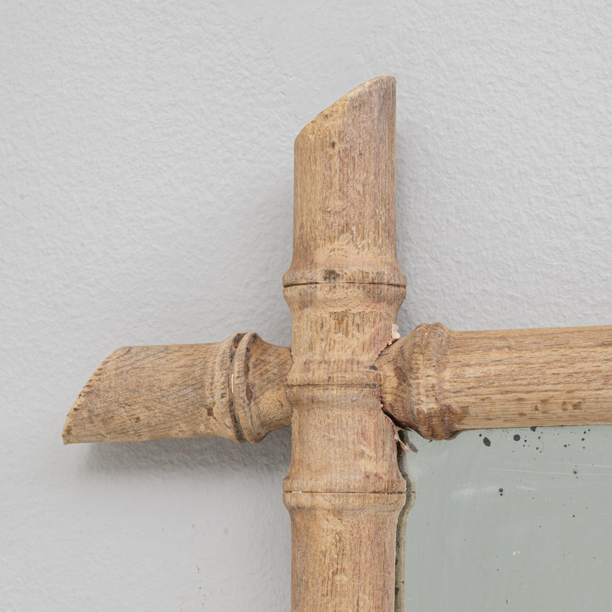 Espejo francés de bambú sintético de 1900 en Bueno estado para la venta en High Point, NC