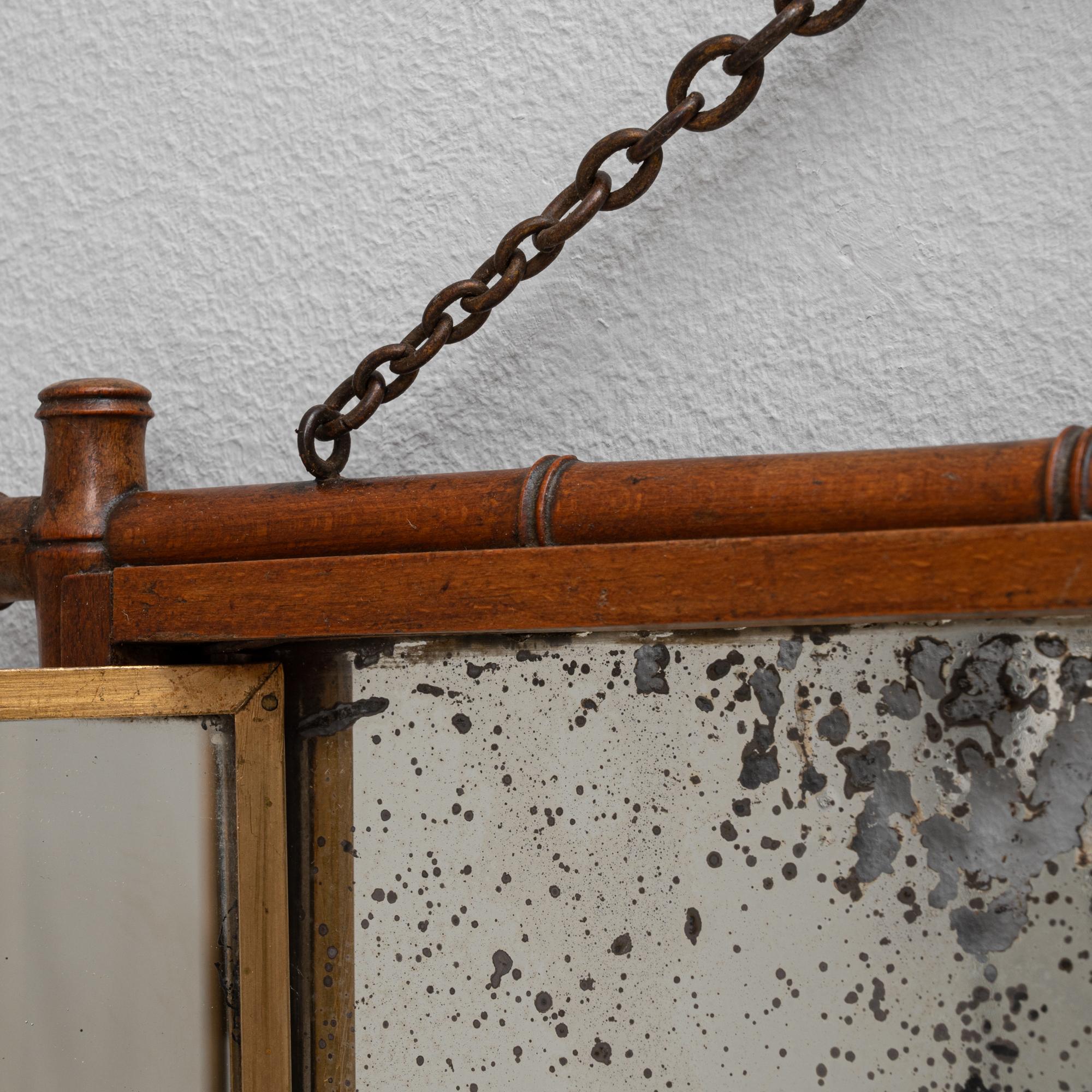 1900s French Faux Bamboo Opening Mirror in vendita 9